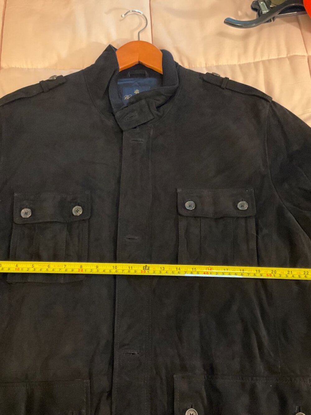 Brooks Brothers Suede Leather Black Safari Field Jacket Coat Men’s XXL NWT - Picture 14 of 16